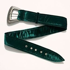 Flawed Free People Evalina Green Velvet Belt SM/M